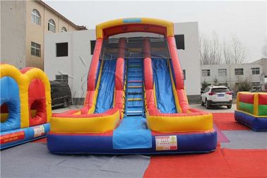 China La diapositiva seca inflable modificada para requisitos particulares del tamaño, los niños dobles del carril explota la diapositiva fábrica