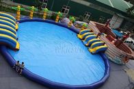 Lona inflable comercial del PVC del parque 0.9m m del agua del barco pirata hecha proveedor