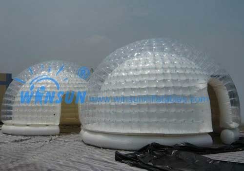 La tienda inflable clara hermosa de la burbuja, diámetro de los 6m explota la tienda de la bóveda