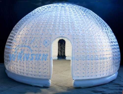 La tienda inflable clara hermosa de la burbuja, diámetro de los 6m explota la tienda de la bóveda