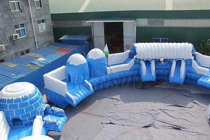 Parque inflable comercial enorme del agua, equipo temático congelado del parque de la aguamarina