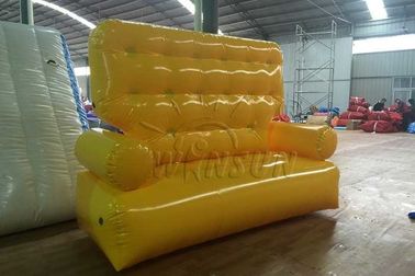 China Sofá inflable del sofá del color amarillo respetuoso del medio ambiente para las actividades al aire libre fábrica