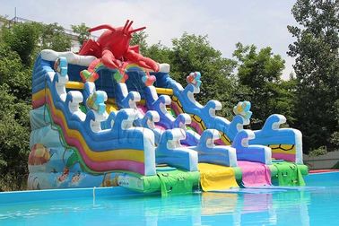Diapositiva inflable de la piscina del parque del agua de la langosta para los adultos/los niños los 9x6x8.2m