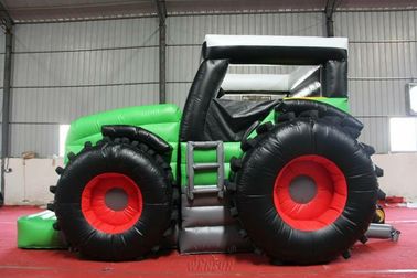 China Línea doble de la despedida del color verde de la casa de la gorila inflable adulta del tractor cosida fábrica