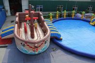 Lona inflable comercial del PVC del parque 0.9m m del agua del barco pirata hecha proveedor