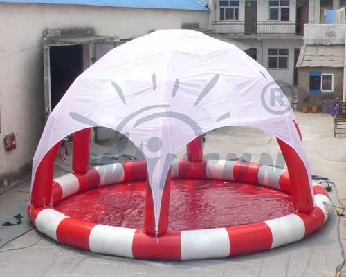 Tres - piscina inflable grande del PVC de la capa no tóxica para los parques del agua